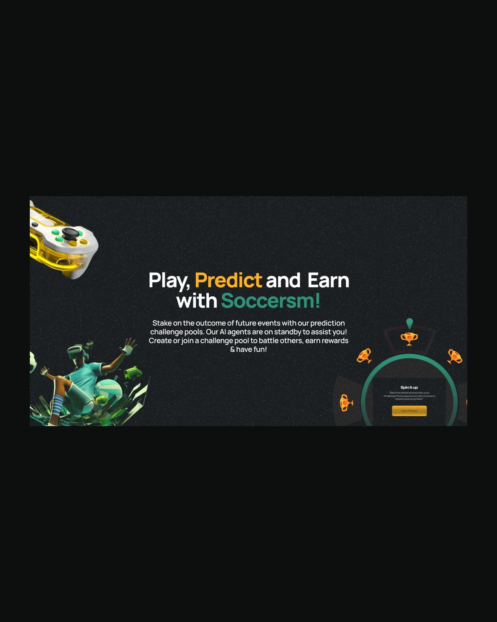 Soccersm brand artwork for its prediction and challenge pool product